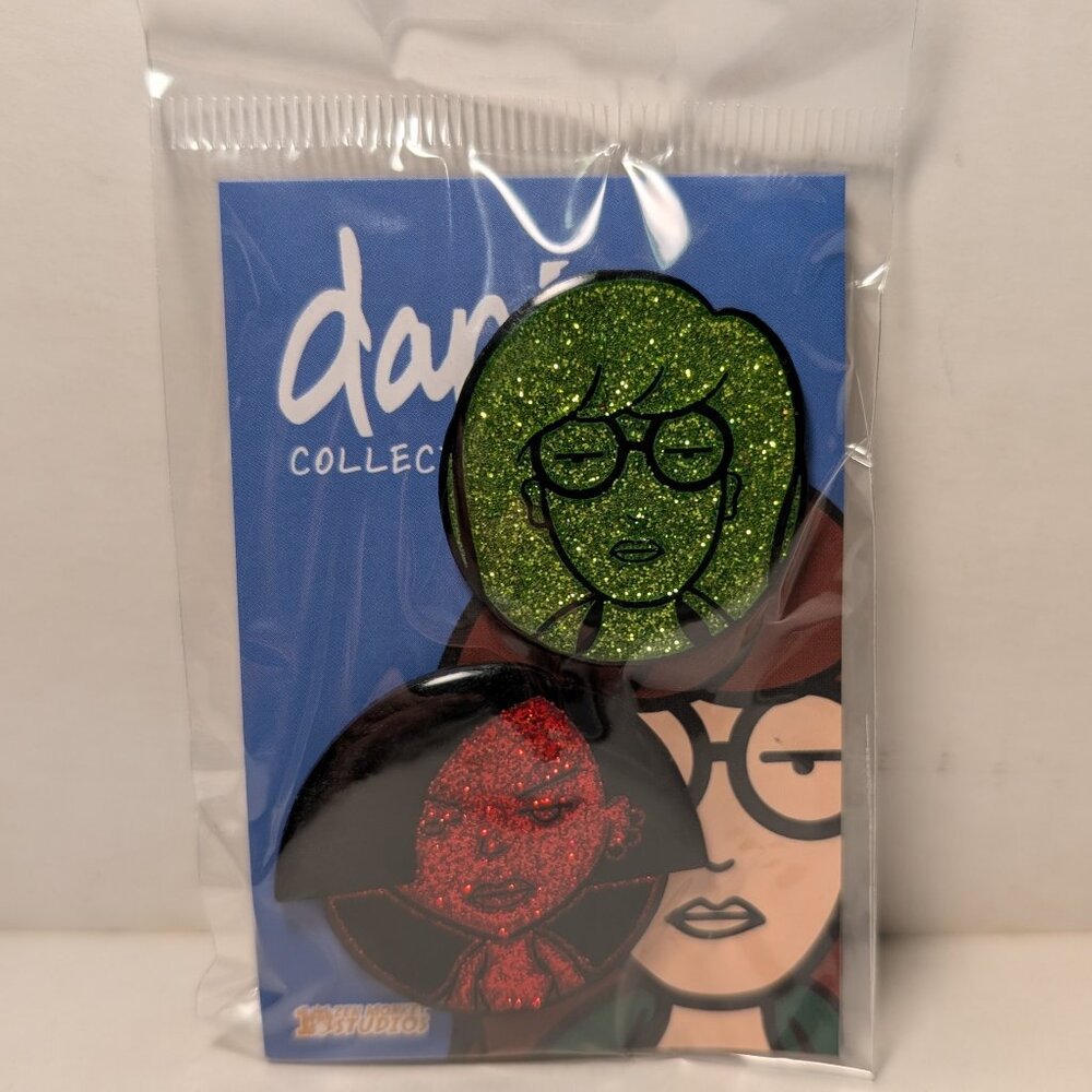 Daria & Jane Lane Red & Green Enamel Pins Set Of 2 Official Collectible Badges
